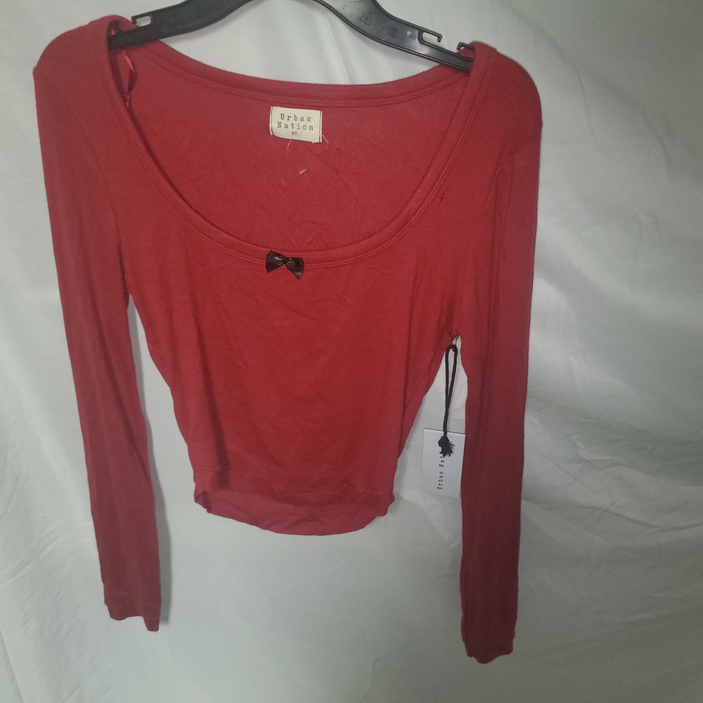 Red Crop Top with Bow Detail